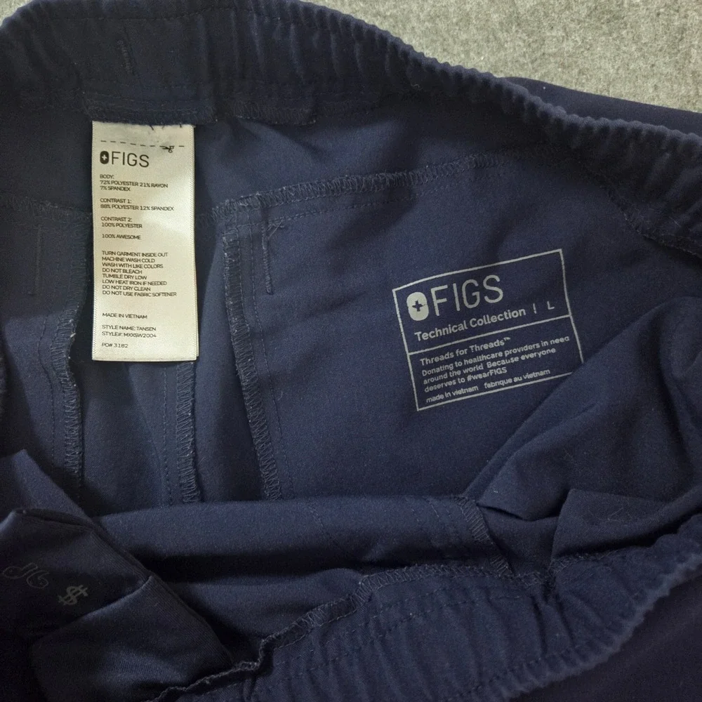 Figs Mens Tansen Jogger Scrub Pants Navy Blue Technical Collection Large L
